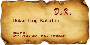 Deberling Katalin névjegykártya